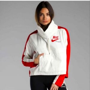 Nike Red and White Windbreaker.